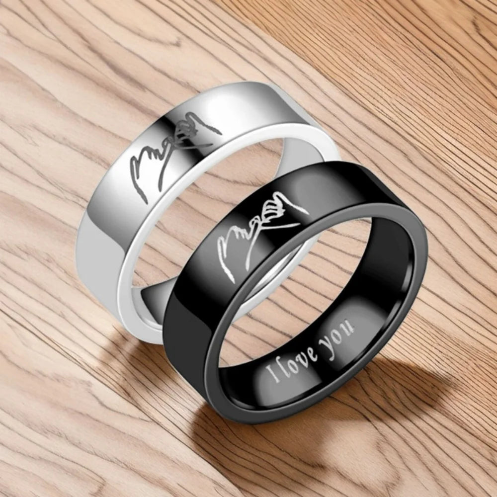 1pc I Love You Engraved Ring