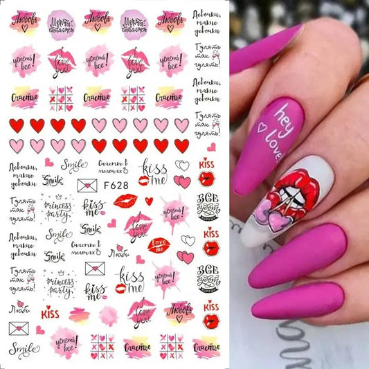 6PCS 3D Valentines Day Nail Art