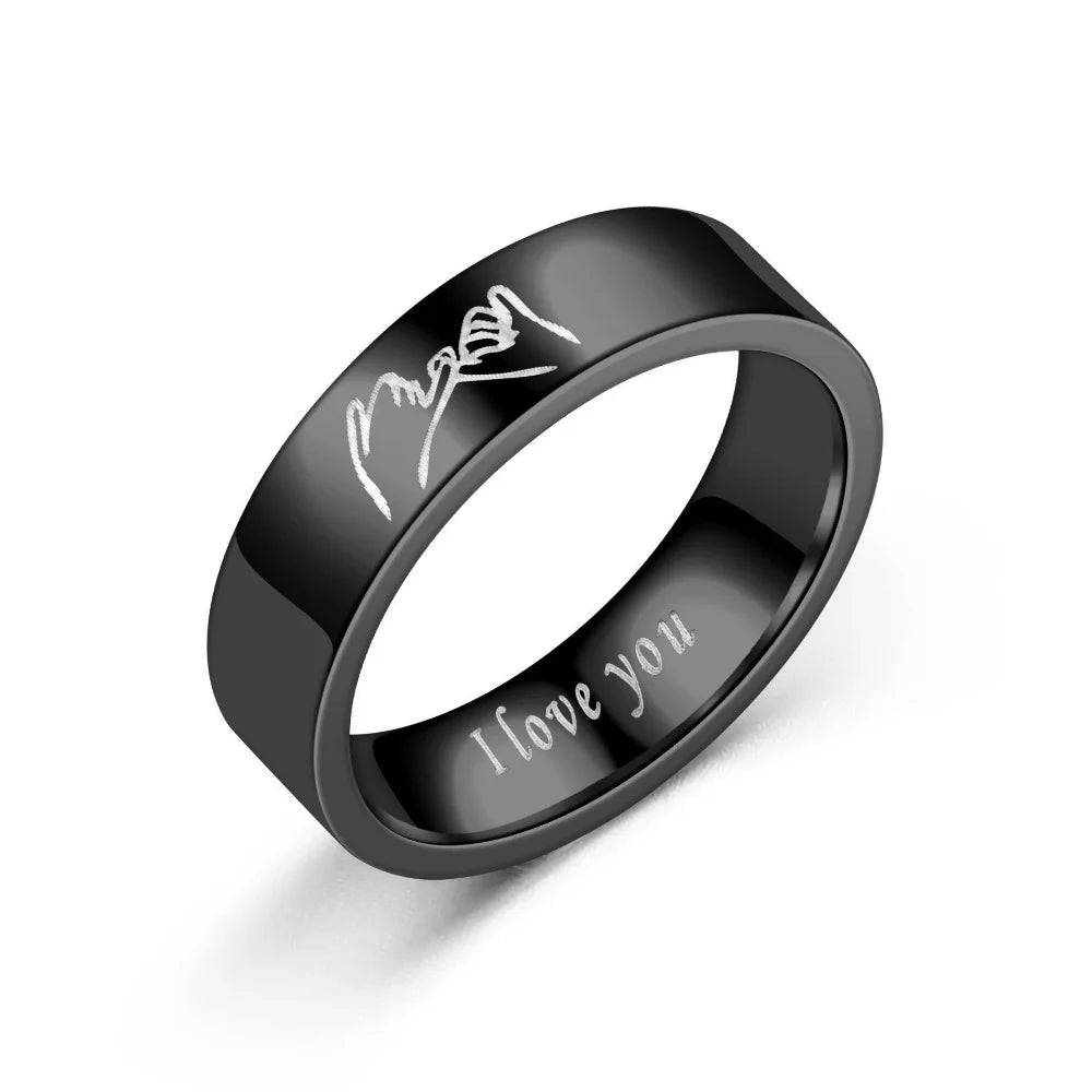 1pc I Love You Engraved Ring